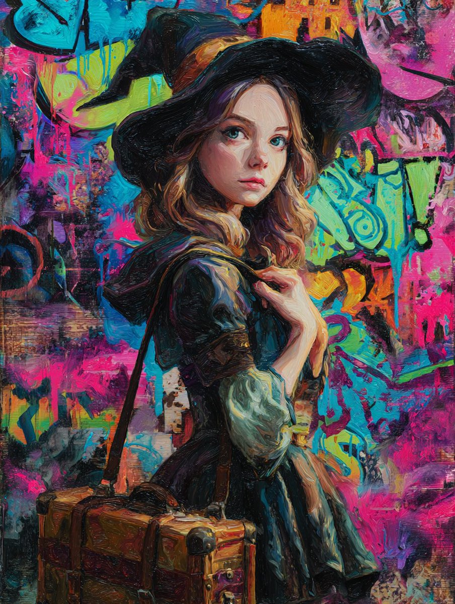 VividCanvasSt's tweet photo. Neon sorceress casts in glow! ✨ Love this mystic vibe? https://t.co/DohFU64Ckz #VividCanvasStreet #NeonGraffiti #FantasyArt #Sorceress https://t.co/cyohJnDm3T