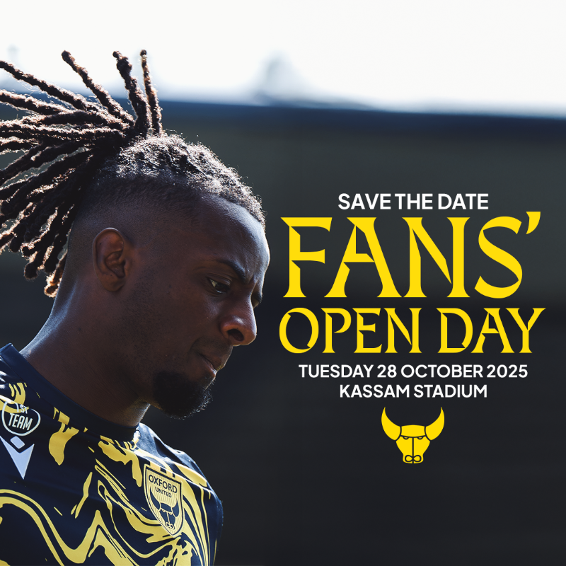 OUFCOfficial's tweet photo. 📆 Save the Date!

We’re hosting a Fans’ Open Day at the Kassam Stadium on Tuesday 28 October during October Half Term!

🎟️ FREE entry | ⏰ Gates open 10:00am | 🟡 Open training at 11:00am

Full details and registration info coming next week, don’t miss it!