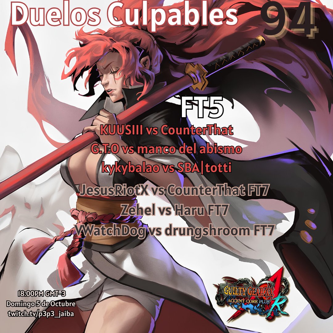 Mañana Domingo 5 de Octubre desde las 18:00 GMT-3 son los Duelos Culpables 94!!