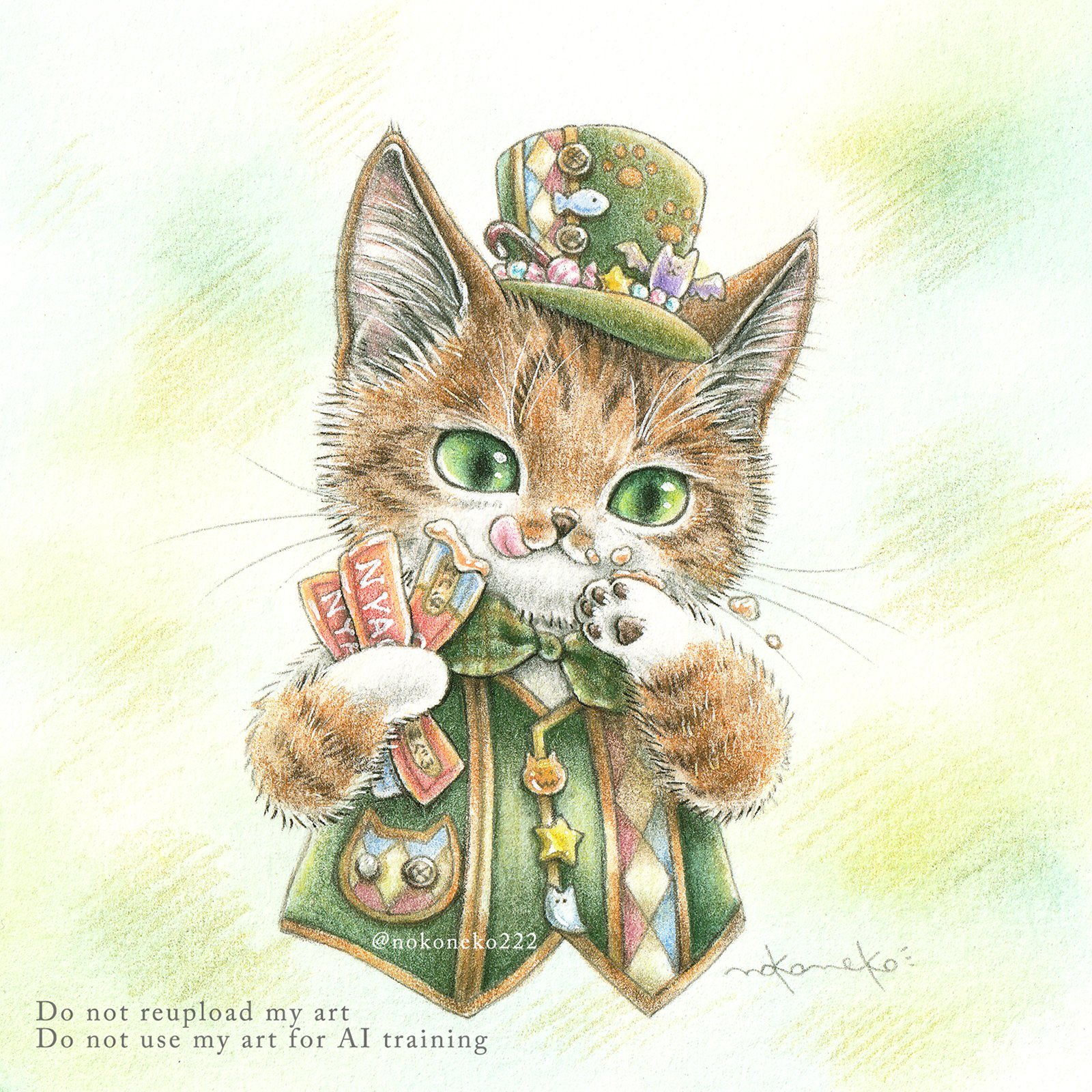 りょうちゃん様予約 絵画「猫の背中にハロウィン／小鳥ブレーメンハロウィン」 りょうちゃん様予約 絵画「猫の背中にアポロ11号／猫の頭に