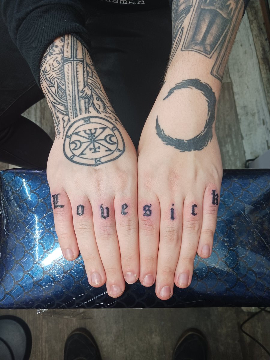 Got my slutty knuckle tattoos done