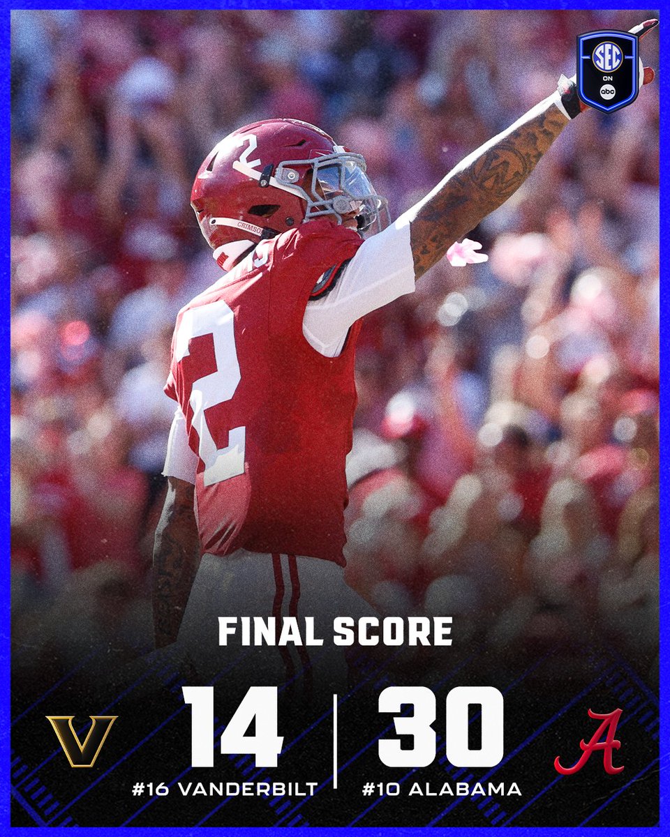 SECNetwork's tweet image. CRIMSON TIDE TAKE CARE OF BUSINESS IN TUSCALOOSA 😤🐘 @AlabamaFTBL