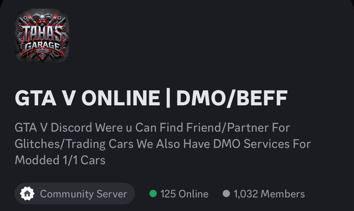 itaha_taheri's tweet photo. 🚨Selling GTA Discord Server!🚨
🔥 +1K members
🎮 GTA Online | BEFF | DMO
⚡ Ready to use — no setup needed

📩 DM for price/details

#GTAOnline #GTA5 #DiscordServer #BEFF #DMO #DiscordForSale #GTAO https://t.co/nlHak4tFh1