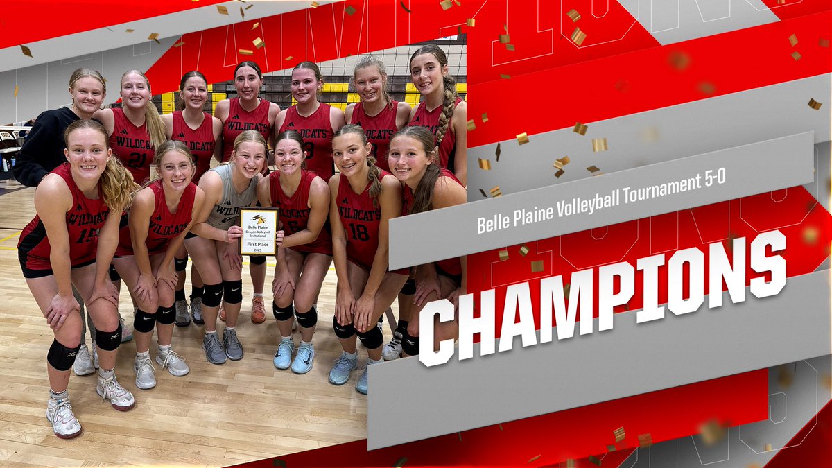 MHS Volleyball goes 5-0 today vs. Chaparral-Mulvane-Smoky Valley-Belle Plaine-CCA. Tournament Champions! #423gobigred