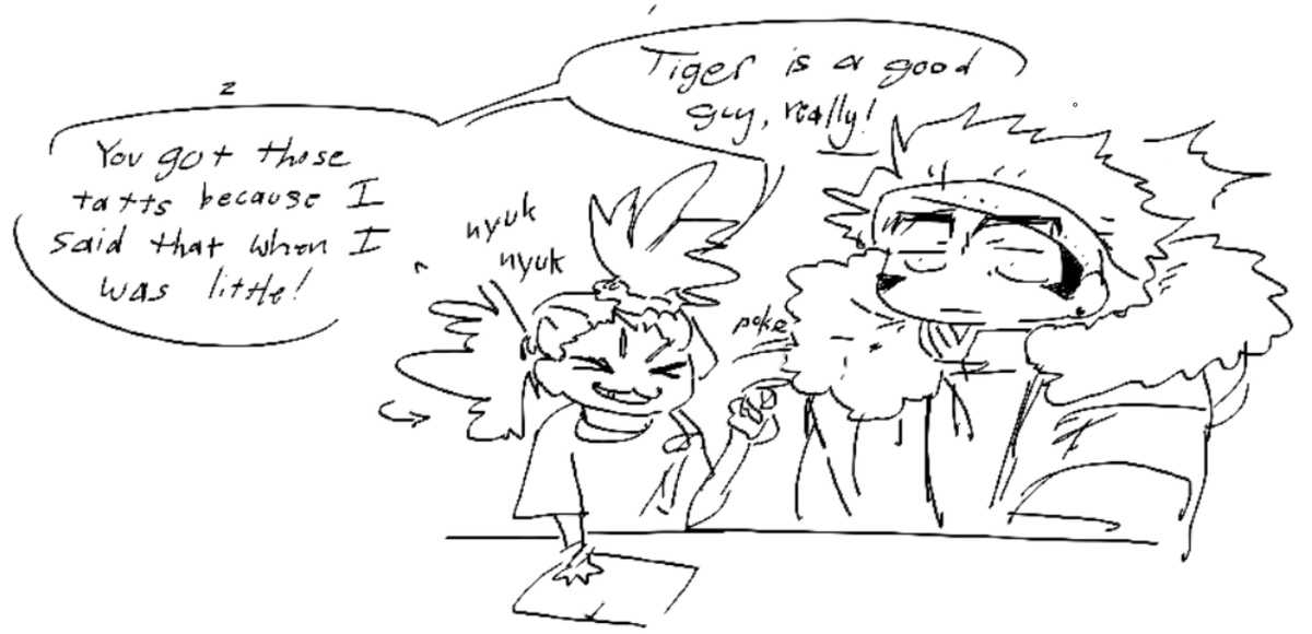 Official_oroA's tweet image. Tiger is a nickname remlin gave wazukyan for his sideburns and eye shape, which led him to get tattoos and get embarassed when they're brought up