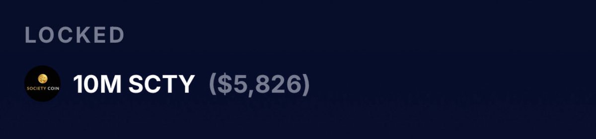 SocietyCoinX's tweet image. Another 75% lockup from early adopter and enthusiast Michael..  💥    
(another 5K locked till mid 2027)
#SocietyCoin
#TokenLockup
#StreamFlow
#Solana