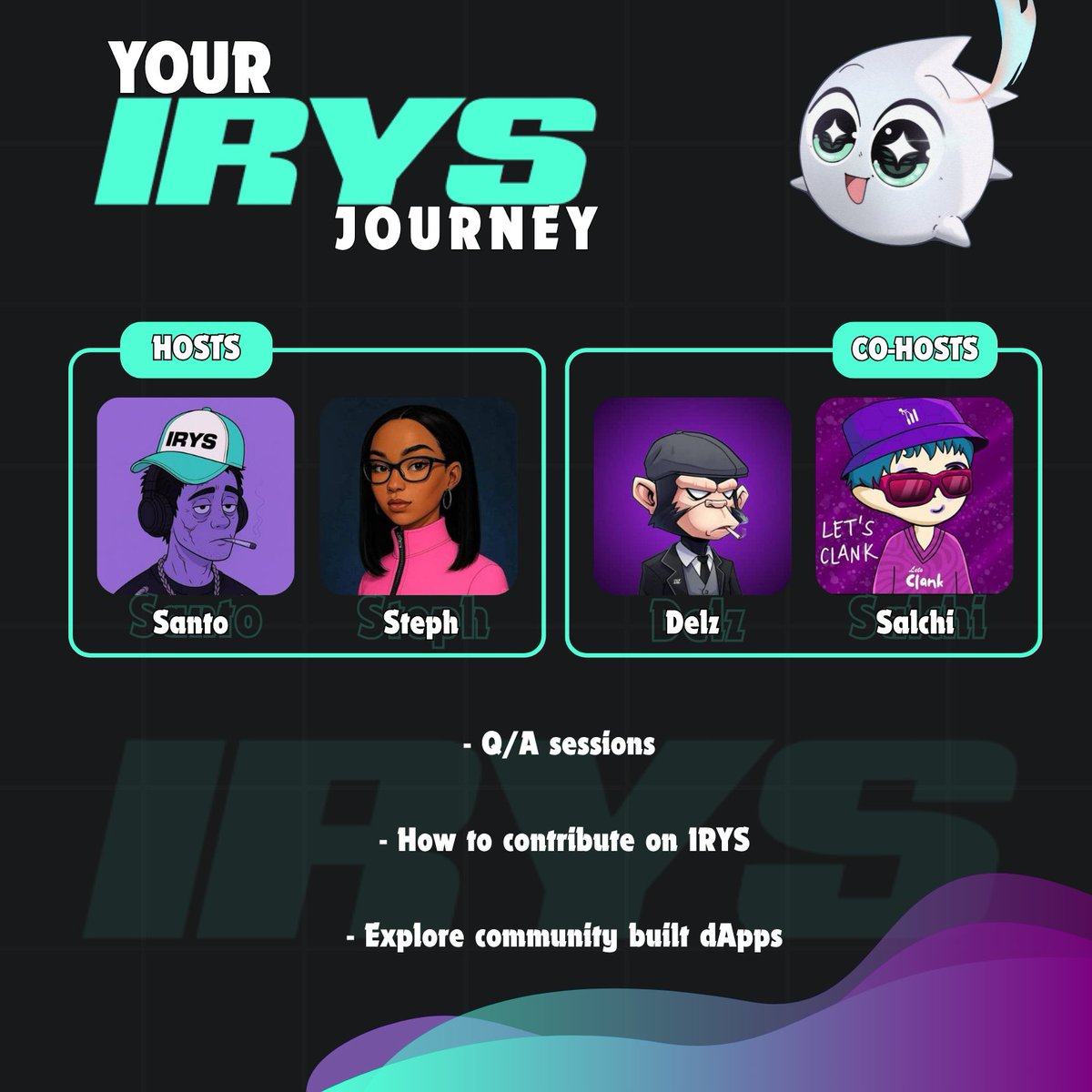 santotheplug1_'s tweet image. DAY 24!!!!

we are here again 

- come listen 
- ask questions 
- share insights 

literally everyone in the @irys_xyz community is welcome 🙏 

TIME : 9:00 pm WAT