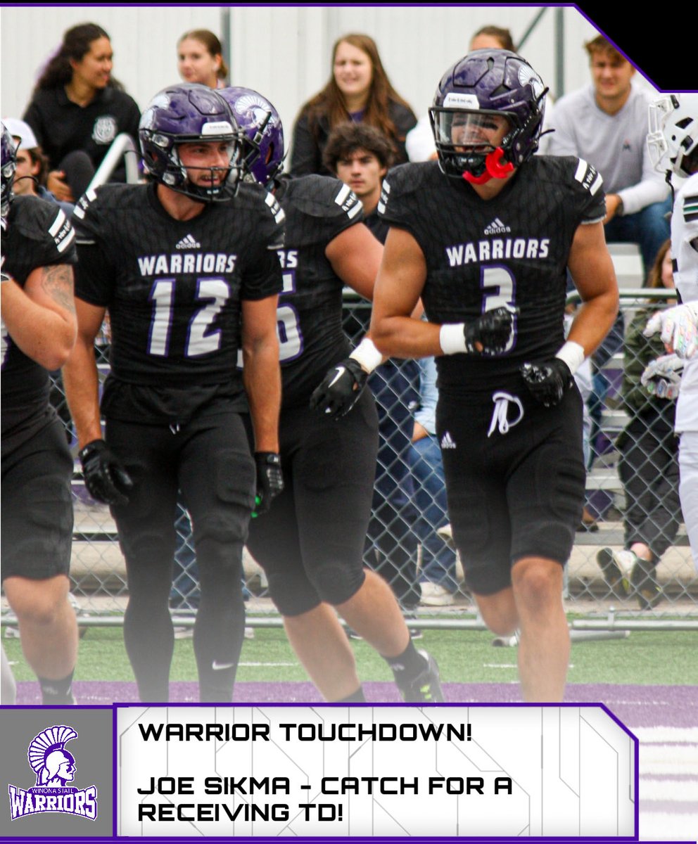Winona State Football (@winonastate_fb) on Twitter photo WR Joe Sikma puts the Warriors on the scoreboard for another TD giving us a 14-0 lead! ⚔️ WR Joe Sikma puts the Warriors on the scoreboard for another TD giving us a 14-0 lead! ⚔️