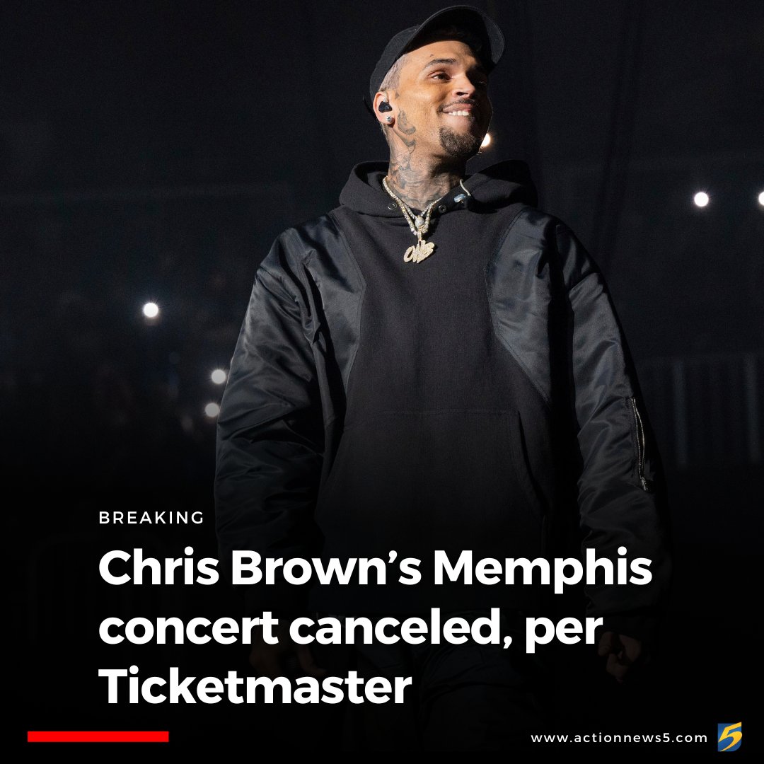 WMCActionNews5's tweet image. Chris Brown’s Breezy Bowl XX Tour stop in Memphis was canceled, according to Ticketmaster. google.com/search?q=&amp;amp;rlz=…