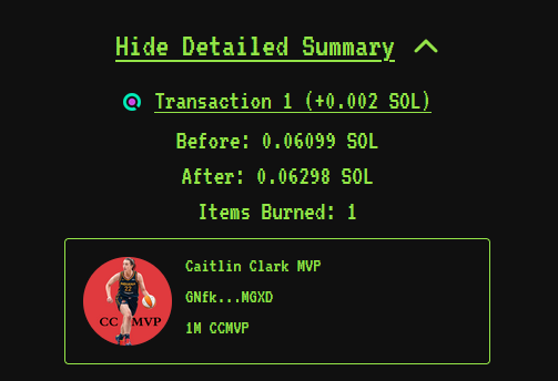 Another 1 Mil CCMVP tokens burned for the end of the season.  I will continue burning every month and also sending over to our #1 holder Dave Portnoy (already at 11% supply).

$CCMVP