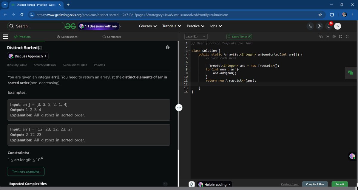 SoniK64165's tweet photo. 💻 Day 96/100 of #100DaysOfDSA
Solved: Deque insertion &amp;
 Deque deletion
 distinct sorted elements and
 expression evaluation problems.
Getting stronger with every line of code! 🚀
#Java #DSA #ProblemSolving #100DaysOfCode #CodingJourney #NationSkillUp #SkillUpwithGfg https://t.co/vnwjW2Gwnq