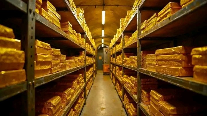 Les réserves d'or dans le monde par pays en tonne:

1 - États-Unis 🇺🇸 : 8133
2 - Allemagne 🇩🇪 : 3350
3 - Italie 🇮🇹 : 2452
4 - France 🇫🇷 : 2437
5 - Russie 🇷🇺 : 2330
6 - Chine 🇨🇳 : 2299
7 - Suisse 🇨🇭 : 1040
8 - Inde 🇮🇳 : 880
9 - Japon 🇯🇵 : 846
10 - Turquie 🇹🇷 : 635
Suite 👇