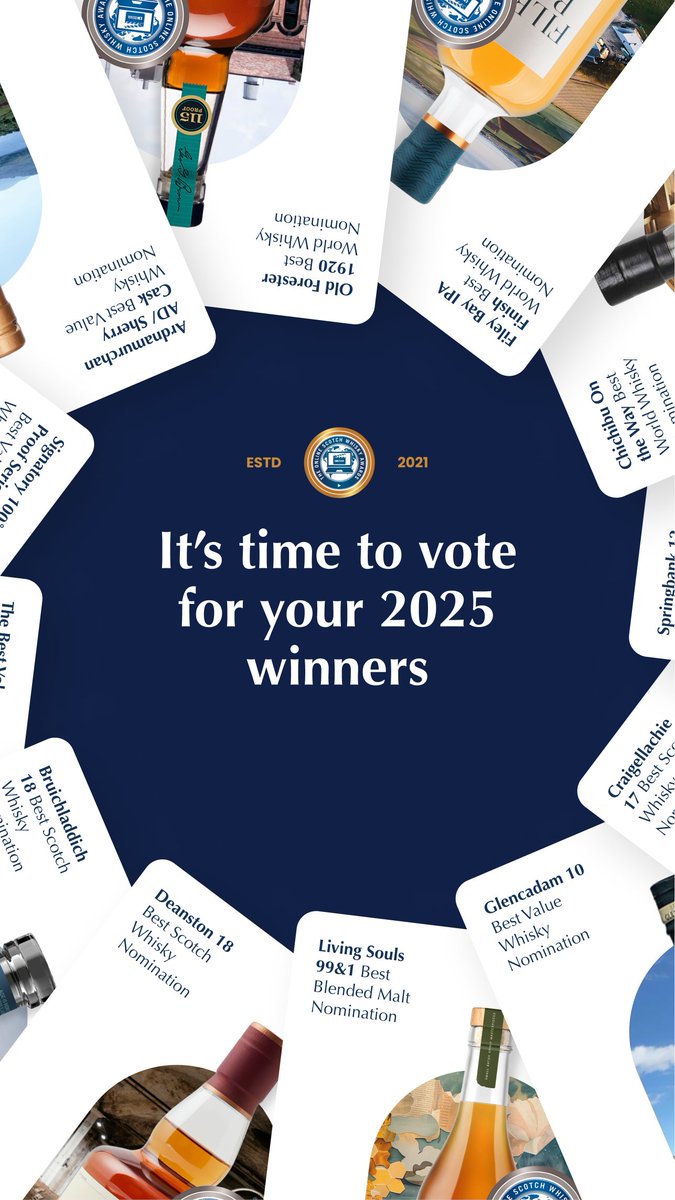 Whisky fans: The 2025 Online Scotch Whisky Awards Public Vote is now live.  From today, you can cast your vote on the nominations revealed by Roy and Ralfy — deciding who will take home the honours at this year’s Awards Ceremony on 1 November. 👉 Head to oswa.co.uk