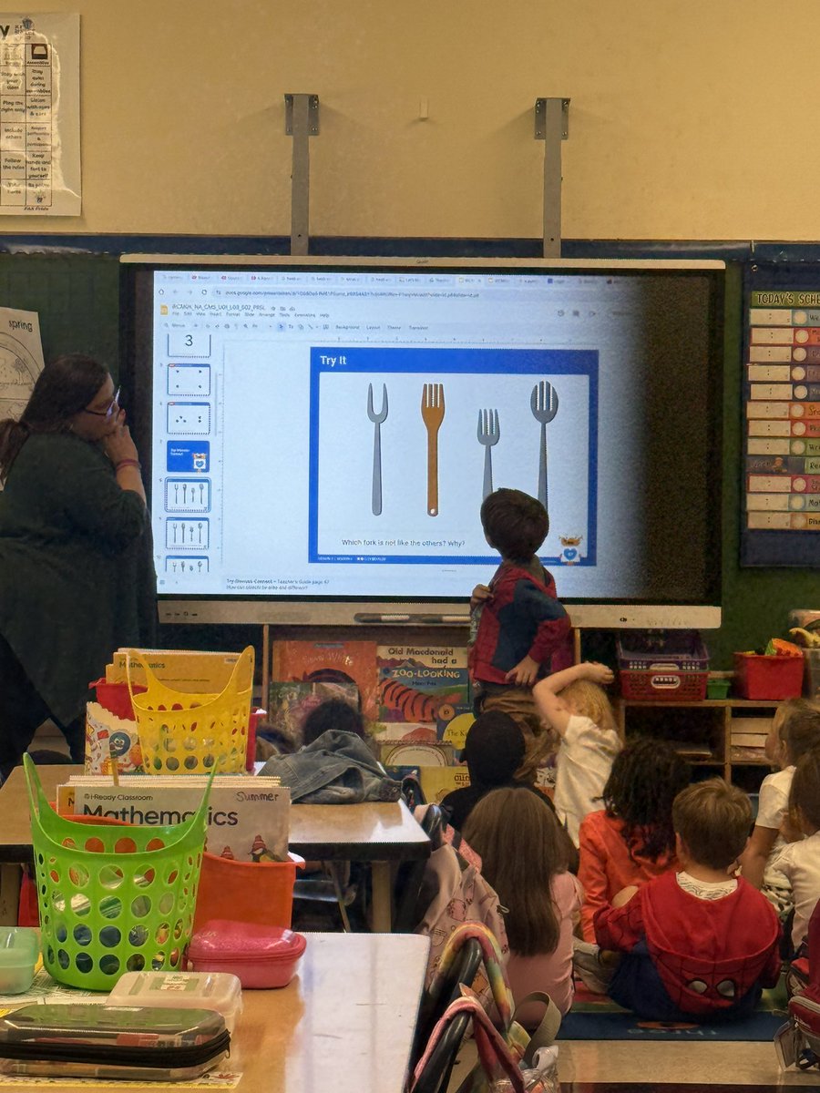 Sorting it all out in kindergarten! Our little @5thaveschool mathematicians are learning to classify objects by color, shape, and size as they explore sorting and attributes with Ms. Metcalf. Hands-on learning helps build strong math foundations from the start! <a href="/BayShoreSchools/">Bay Shore Schools</a>