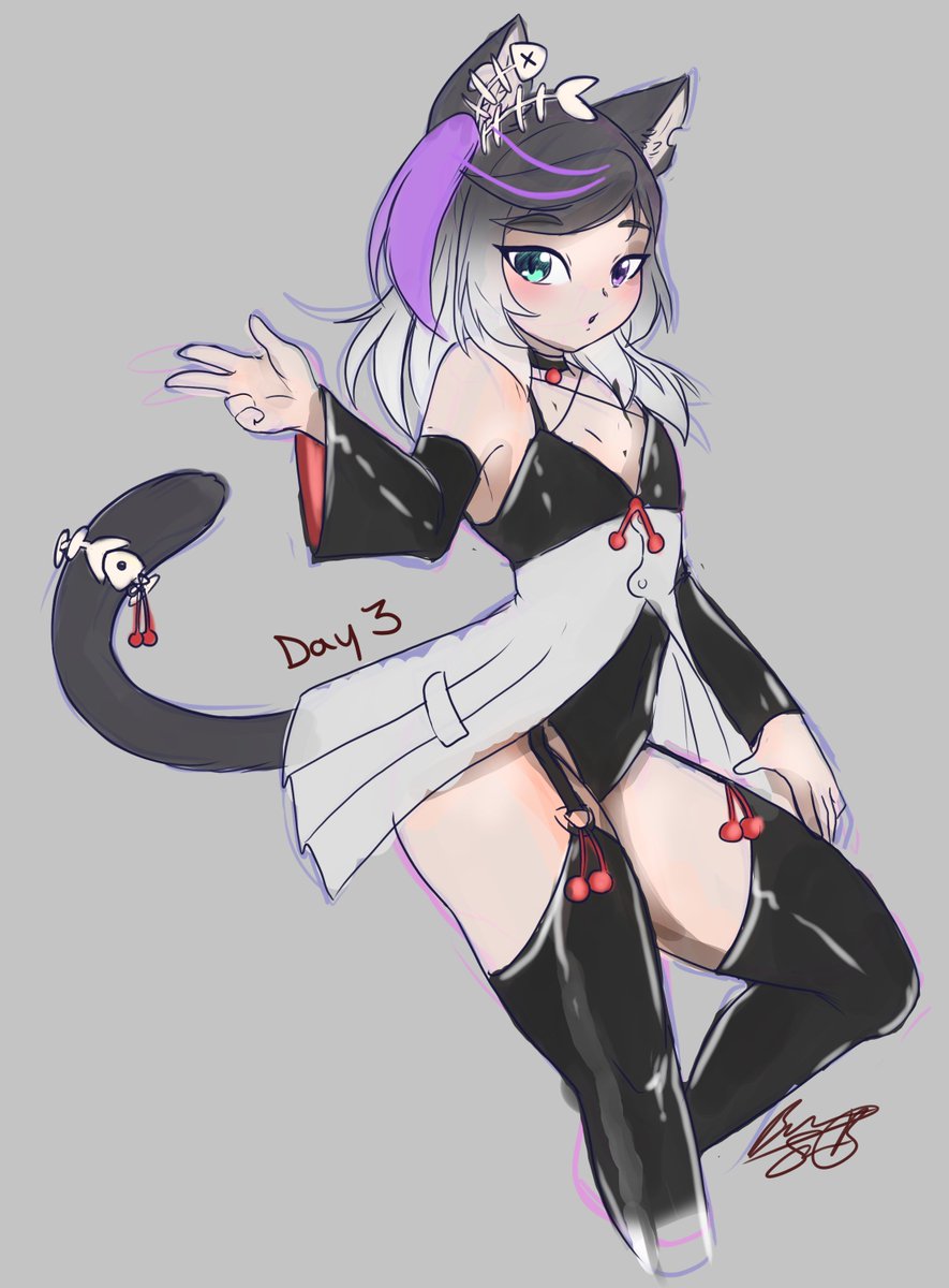 N3k0Manc3R's tweet photo. Day 3! What a spicy๐ถ๏ธ outfit ;3
#DressupTober2025 #animeart #digitalart #SilverhArt https://t.co/kIHrnHyLAy