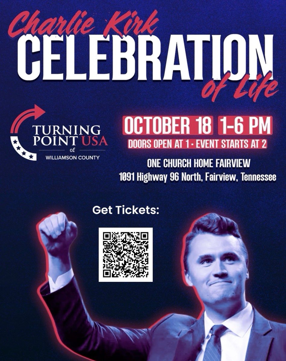 TaylorSharp1776's tweet image. Honored to be speaking on October 18th at a special event celebrating the life &amp;amp; legacy of Charlie Kirk. 💫

I’ll be joined by incredible voices like James Owen, ThePoliticalMixster, Congressmen John Rose &amp;amp; Andy Ogles, Kevin Smith, Becky Weiss, and many more.

We’ll share…