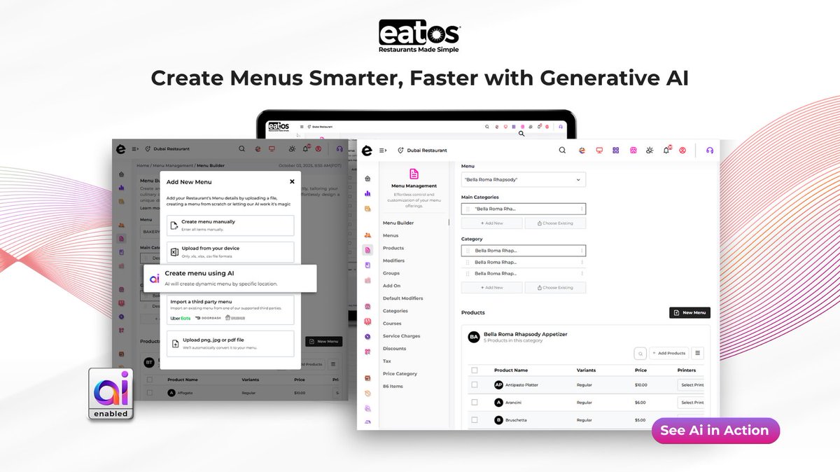 myeatos's tweet image. Upload, auto-generate, and customize menus
instantly - saving hours of manual work.

Book a Demo @ eatos.com/bookademo

#OrderOS #eatOS #FutureofRestaurantTechnology #RestaurantsMadeSimple
