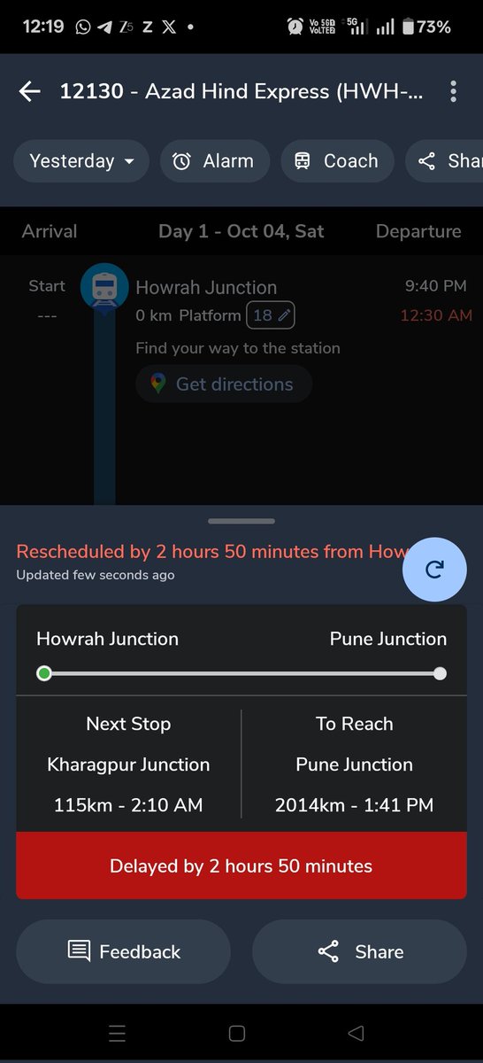 kharemohit786's tweet photo. @RailwaySeva Complaint has been closed within 30m with false info, train is rescheduled by ~3 hrs.
Also this is not about 1 train/journey, this has been repeating for months on this route. We require reforms.
#WestBengal @indianrail #punctuality #BulletTrainIndia @MamataOfficial @abpanandatv https://t.co/OvhXANzWhg