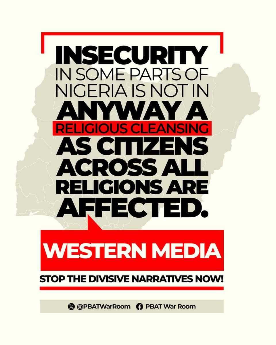 The deliberate attempt to cause chaos in Nigeria by further dividing us along religious lines through sponsored Western media must be resisted by all. 

This is why it is important to call on respected men of God, such as <a href="/PastorEAAdeboye/">Pastor Adeboye</a> and <a href="/bishop_oy/">Bishop David Oyedepo</a> , to use their platforms