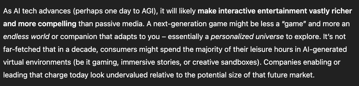 Hot take: We're all worried about the next social app or SORA 2 addicting us, but honestly, AI-driven games with personal social layers are quietly sneaking up to take over. Give it ten years won't be surprised if platforms like Insta or TikTok feel old school next to them.