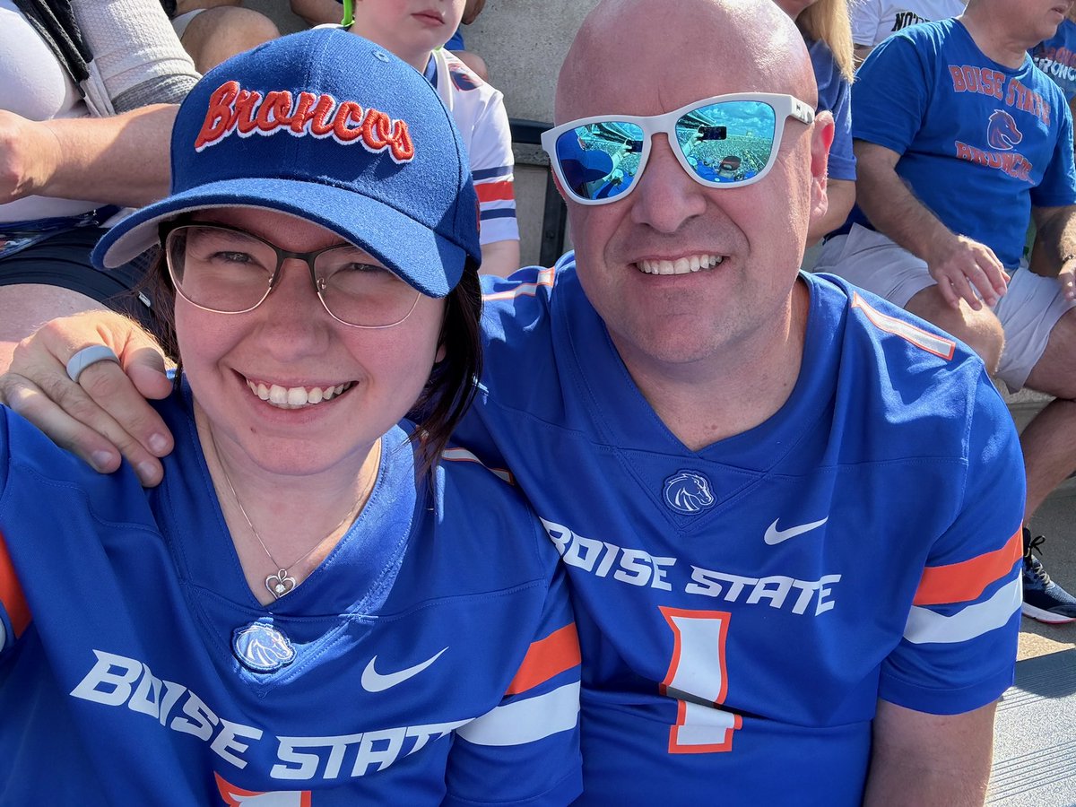 Celebrating my one year anniversary with my wife <a href="/BroncoSportsFB/">Boise State Football</a> #BleedBlue