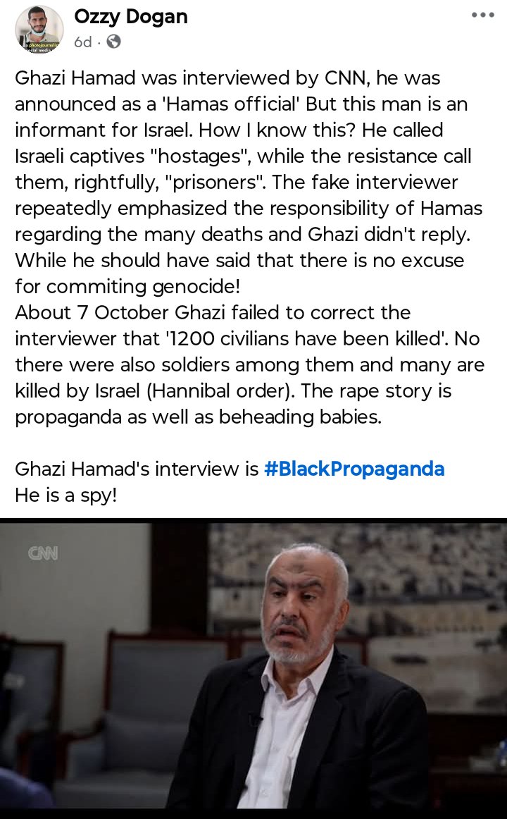 Ghazi Hamad claimed in his interview with CNN that the Hamas leaders had survived the Israeli attack in Qatar. But this is the Israeli narrative since he is a spy for Israel! Read below 👇🏻