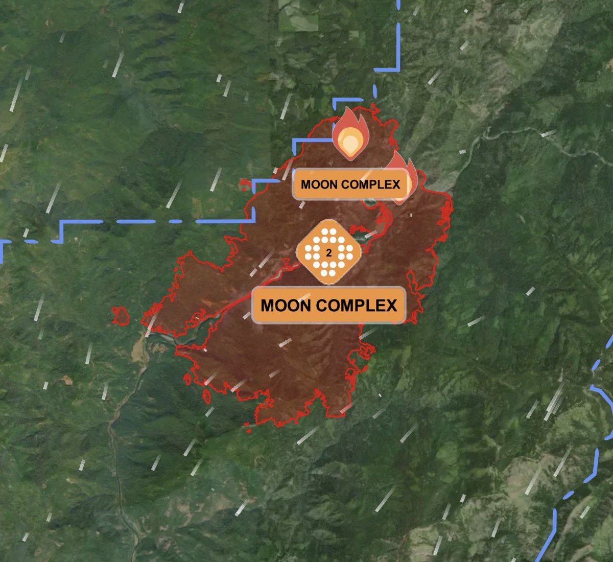 WCTOfficialYT's tweet image. 12 pm advisory | the #Mooncomplex 

Today fire behavior continues to be minimal allowing crews to begin mopping up in parts of the perimeter, on the northeast side crews are using air support to monitor fire activity crews are working to access areas around stair creek drainage