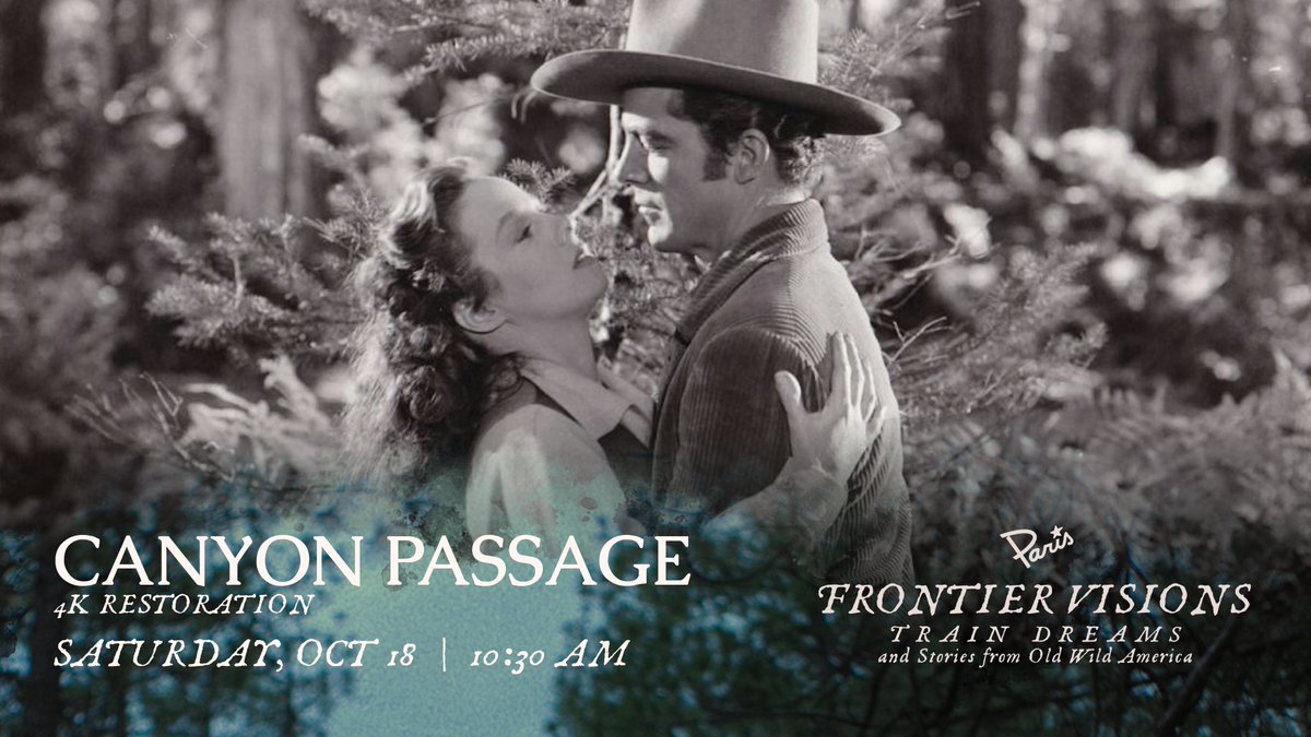 Jacques Tourneur’s 1946 Technicolor western CANYON PASSAGE explodes off the screen with color and chiaroscuro, showcasing the director’s trademark penchant for atmosphere and action!

Dana Andrews and Susan Hayward star in this suspenseful, sexy, and action-packed ride through