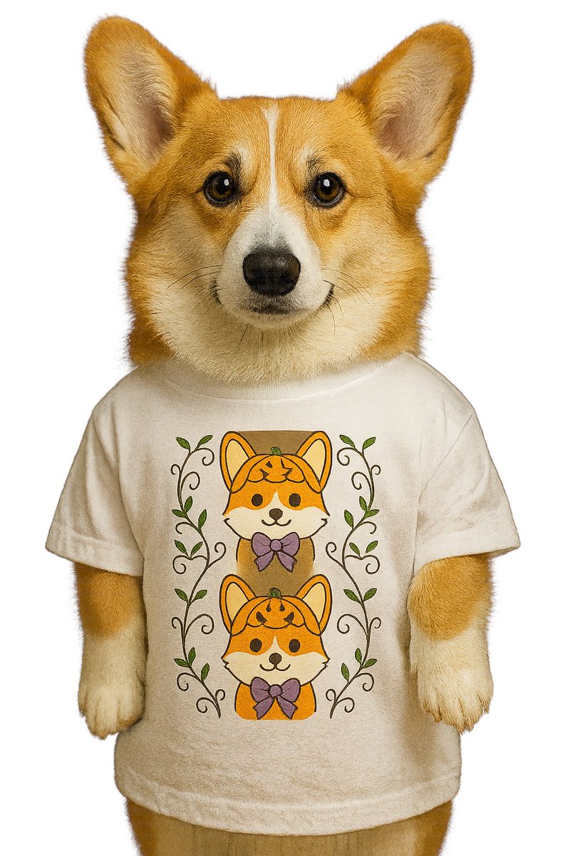 MrPOKU2's tweet photo. 🎉新グッズ追加しました！  
「コーギーもものすけ」シリーズ 🐶✨
ももたん：「今回のグッズ、はんにゃぷぇポイント高めなんだよね〜🐶🎨」
見つけたら“はんにゃぷぇ”ってコメントしてね🤣💛  

今回のアイテムは 👉 [ハロウィンコーギーTシャツ]  
ぜひチェックしてね！🛍  
▶️ SUZURIショップ  
https://t.co/umRwvGhhye

#もものすけ #コーギー #ももたん  
#SUZURI #グッズ販売 #コーギーグッズ  
#秋デザイン #ハロウィングッズ #CorgiMomonosukeDiary