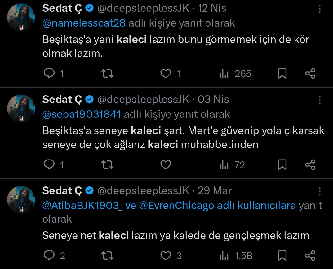 Geçen seneden beri bağrıyoruz KALECİ ŞART diye. Ama Beşiktaş duygusal bir camia olduğu için Mert'i kapının önüne koyamıyor. Koyarsa aç kalır çünkü Mert yazık olur Mert'e :/