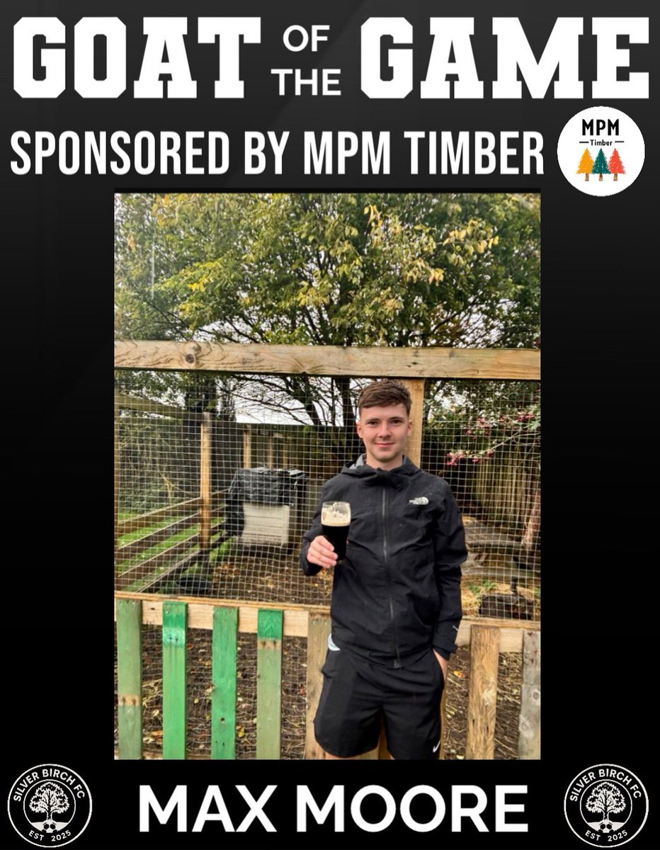 After today’s narrow defeat, the GOAT of the Game went to midfielder Max Moore after a solid performance in the middle of the park today.

Well done Max🙌

#UpTheBirch | #UTB