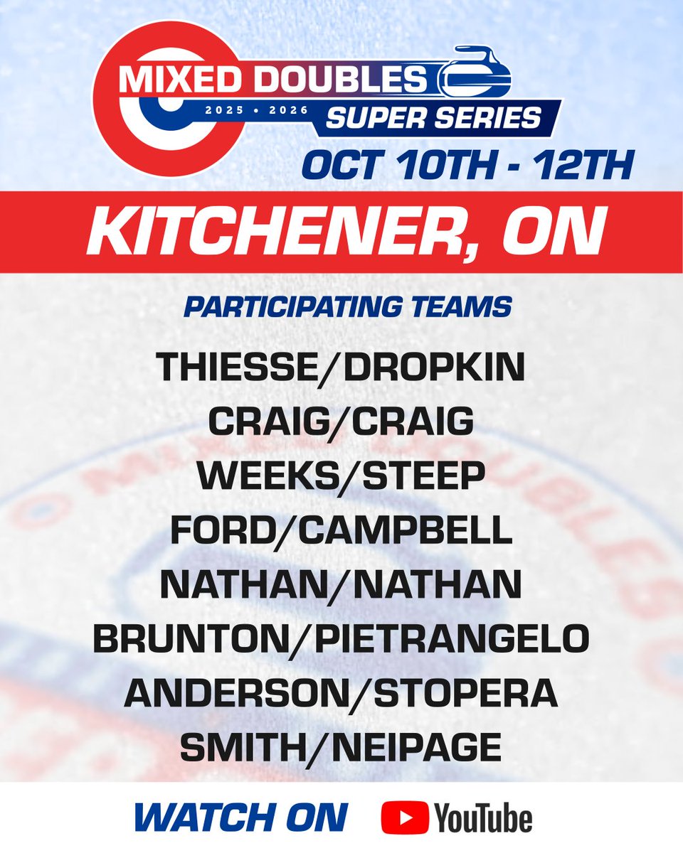 MDSuperSeries1's tweet photo. Here are the teams participating in our first event in Kitchener, Ontario next week.

You can catch the games for FREE at
https://t.co/ug8bN3wjR9
https://t.co/0KxPipPNzz

@CurlingZone @IKS_media_SK https://t.co/LcxCl2IIFl