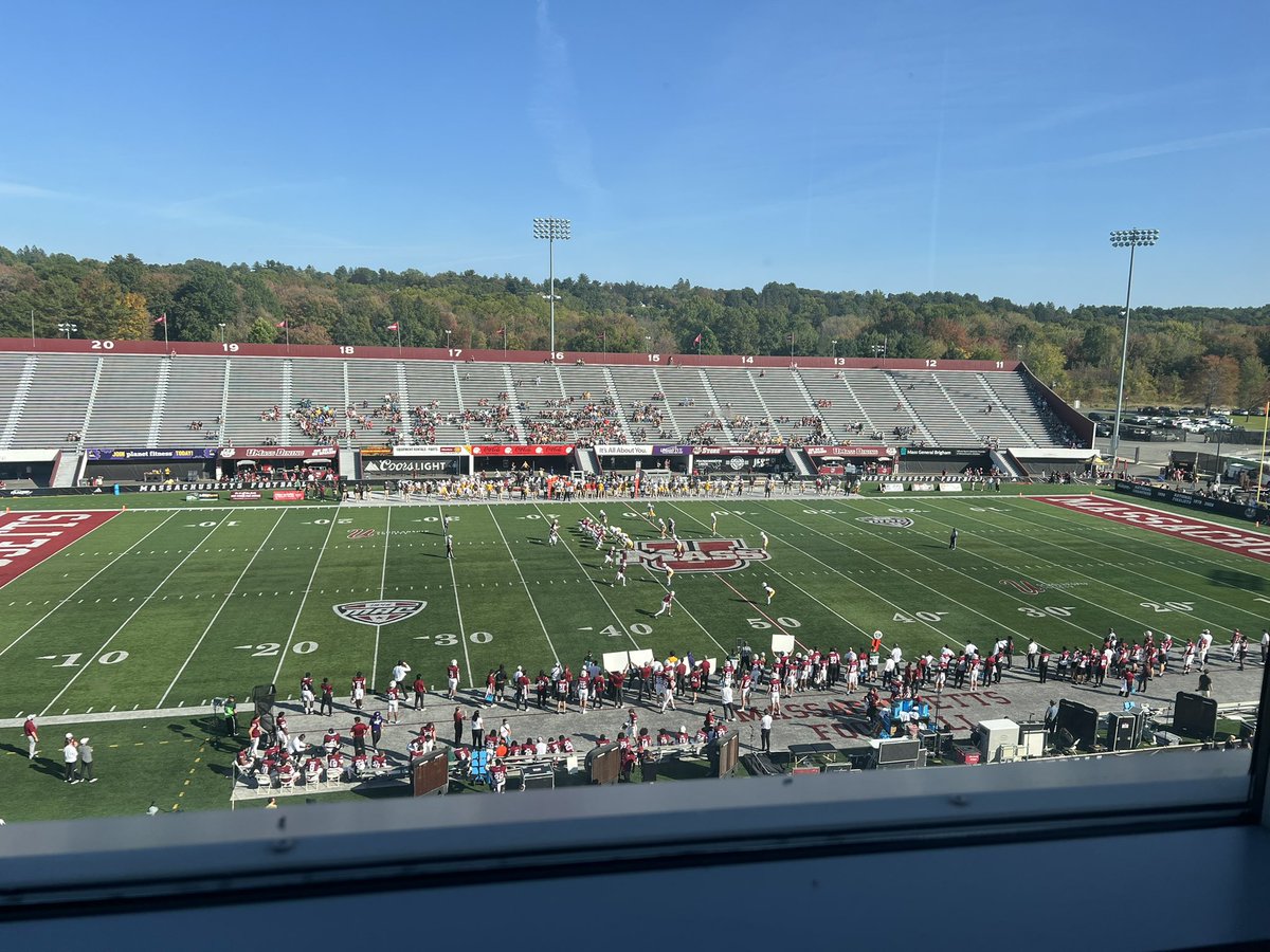 In the press box today <a href="/UMassFootball/">UMass Football</a>