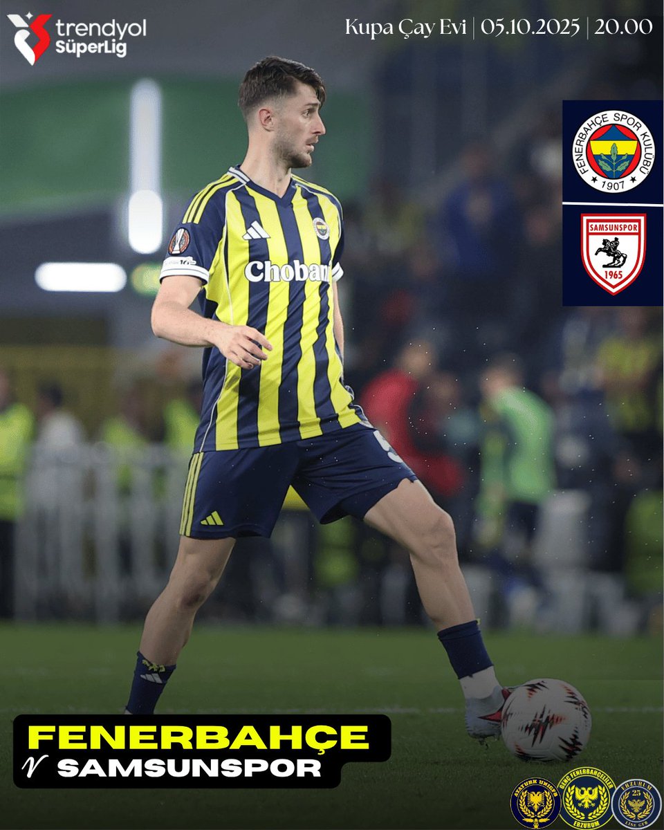 🏆 Trendyol Süper Lig 8.Hafta 
🆚 Samsunspor
🗓️ 5 Ekim 2025
🕗 20.00
🏟️ Yeni 19 Mayıs Stadyumu
📍 Kupa Çay Evi
#ErzurumLiseGFB