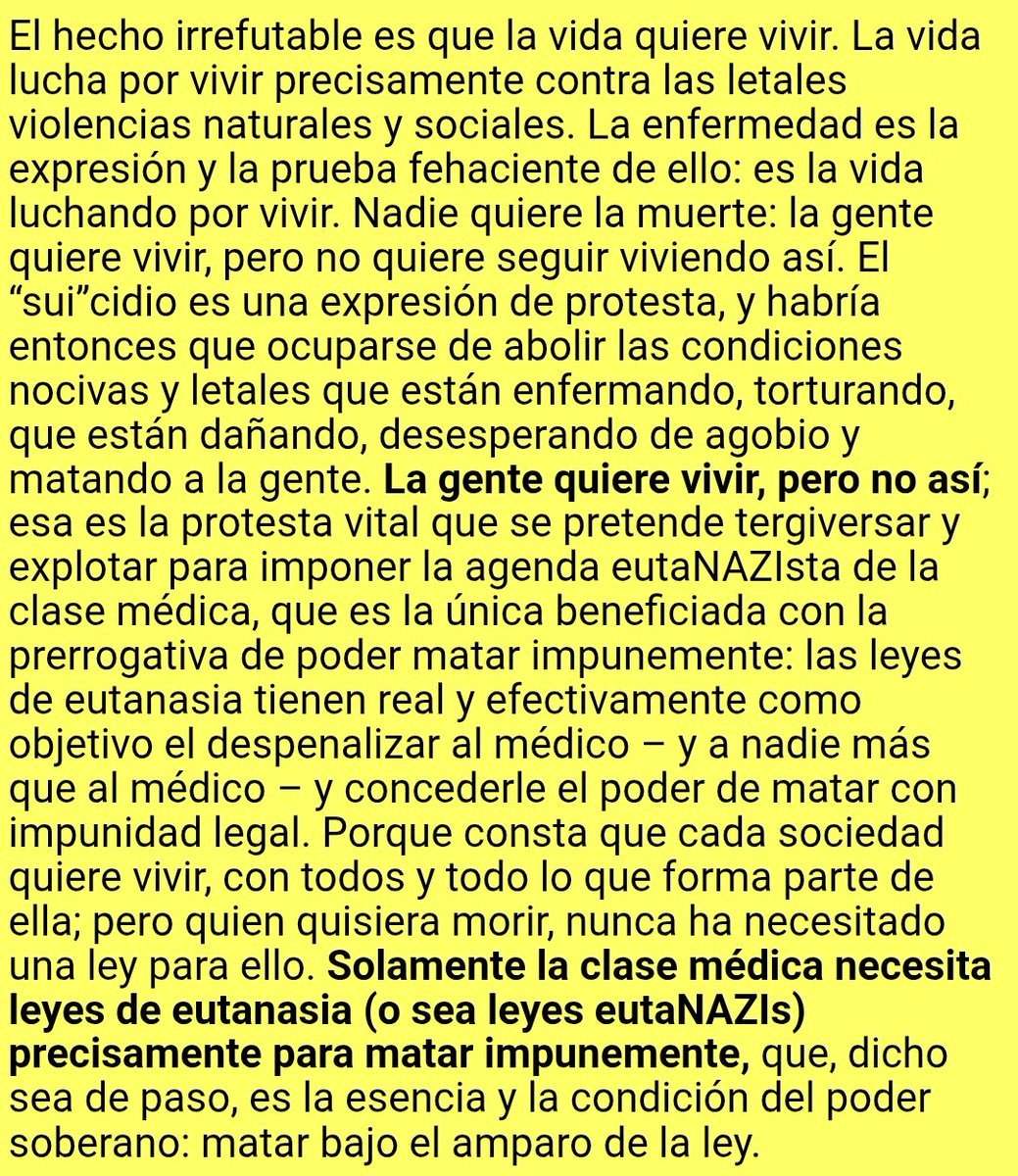 "sui"cidio = asesinato = "sui"cidio = asesinato ...
al igual que 
"eutanasia" = eutaNAZIsmo primigeniamente médico.

👉spkpfh.de/2025.Misiva_y_…
👉spkpfh.de/2025.Misiva_y_…
👉spkpfh.de/2025.Misiva_y_…