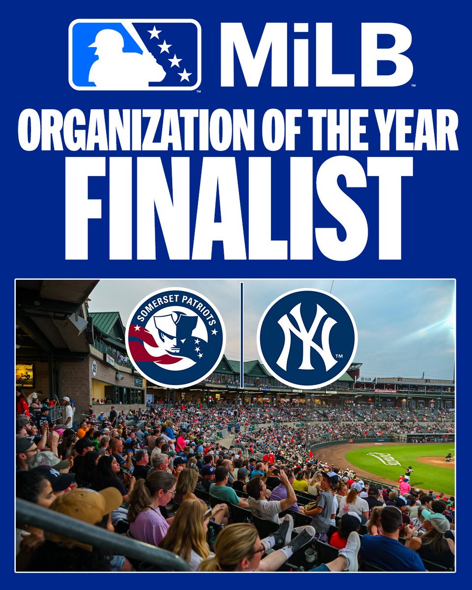 The Somerset Patriots are a finalist for <a href="/MiLB/">Minor League Baseball</a>’s Organization of the Year!