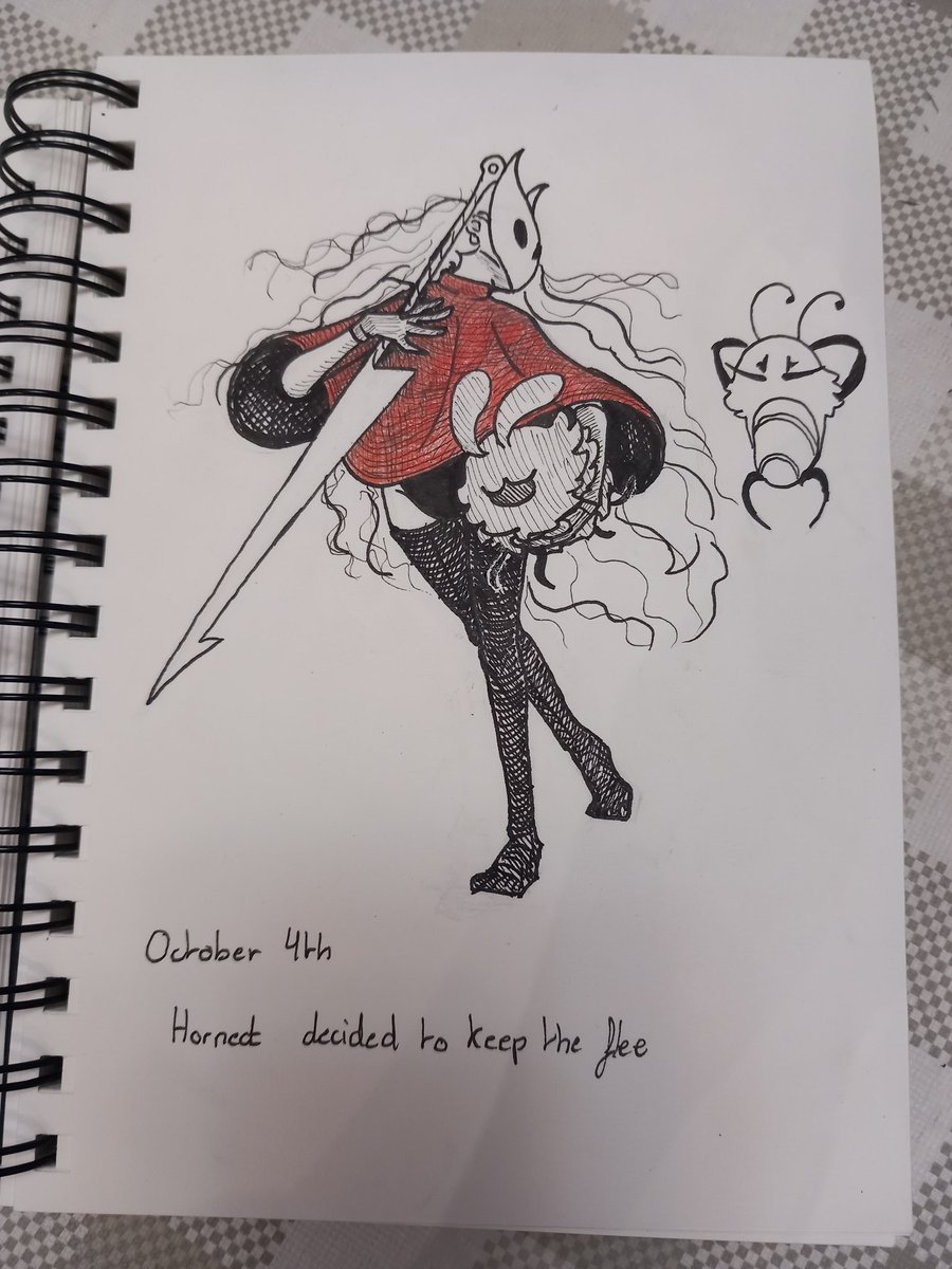 She_Da_Vinci's tweet photo. Seems like she couldn't help herself 🤷‍♀️

#Silksong #hornet #hollowknight #inktober #inking #characterdesign #silksonghornet #silksongfleas https://t.co/UcYfiGZtoN