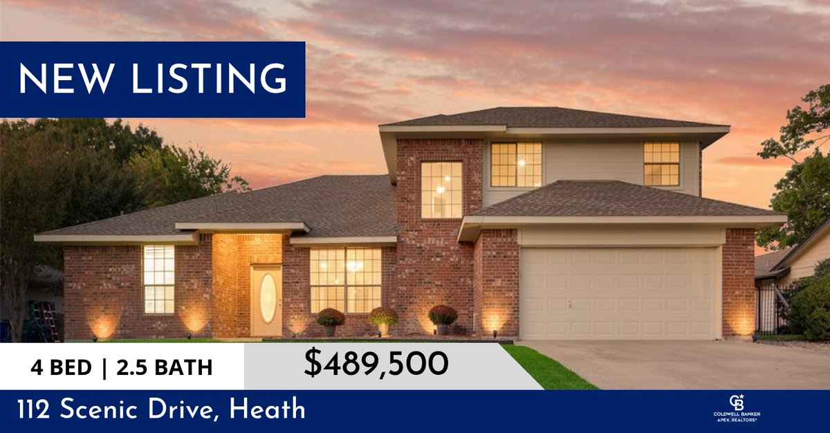 dhcb's tweet image. 📍 New Listing 📍 Take a look at this fantastic new property that just hit the market located at 112 Scenic Drive in Heath. Reach out here or at (214) 535-7858 for more information!

Listed by David and Kristie Hullett

Debbie Holl... dholland.cbapex.com/showcase/112-s…