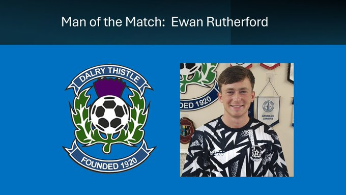 Dalry_ThistleFC's tweet photo. A good win today against a tricky opponent.  There were several excellent performances this afternoon all over the pitch.

Man of the Match was Ewbo, who scored the only goal of the game, hit the bar with another free kick, and was a menace with his pace and delivery all game. https://t.co/Wwe2GeVUpj