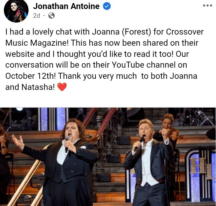 jmatara100's tweet photo. 💐🎻👑🎶💐👑💐🎶👑🎻💐
JONATHANANTOINE 
#Acclaimed ClassicalTenor
Joyful #Collaboration w
#HelmutLotti 
AGlimpseIntoWhat'sNext !
Interview W @joannaforest 
CrossoverMusicMagazine's
YouTubeChannel #Sunday
#October 12,25 5:00pm uk
https://t.co/tc0WAUMKIb https://t.co/CNFsNMWZvZ