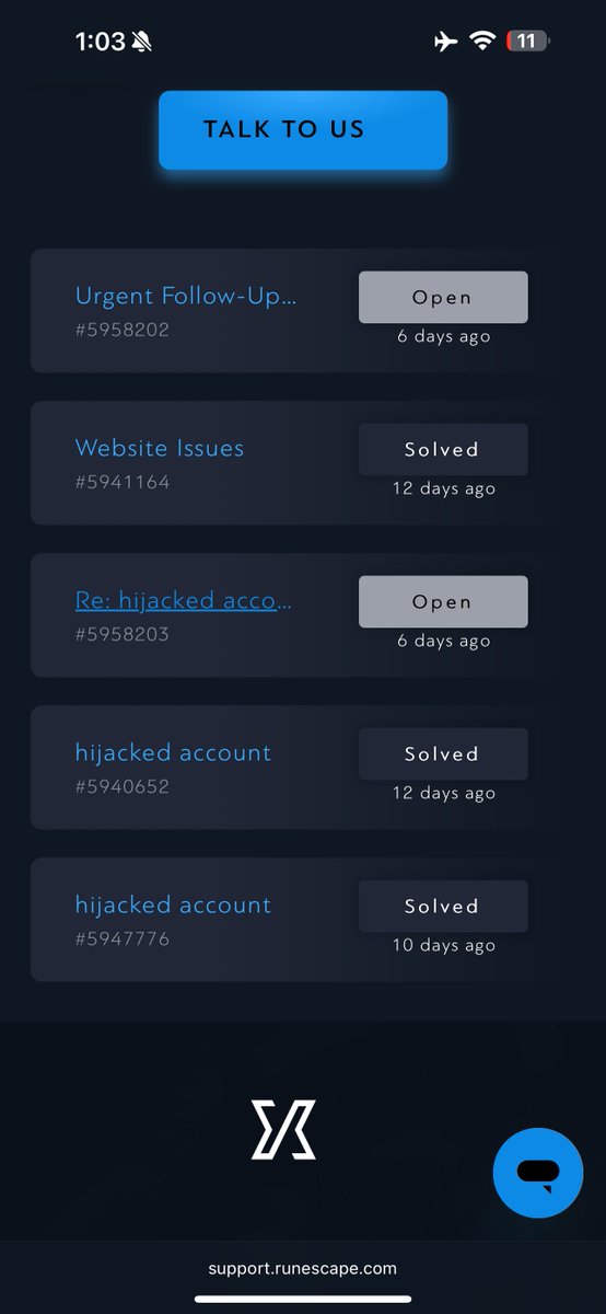 Joemane17's tweet photo. @JagexSupport what's going on over here bud, sent y'all all the proof u need, "solved" with zero action on my account or any emails detailing what was solved??????????????? https://t.co/YNWols0xZb