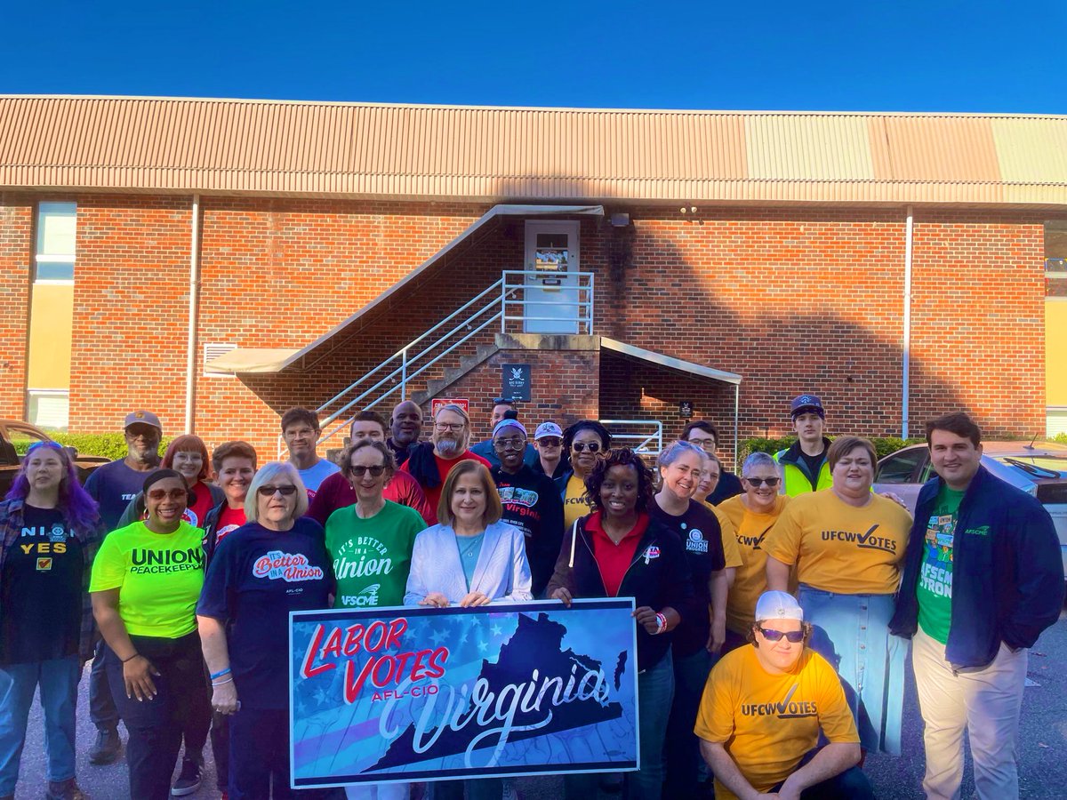emrtinezz's tweet photo. WHEN WE VOTE, WE WIN!

That’s why @AFSCME, @UFCW400, @CWAUnion and @teamsters are out on the doors in Richmond with the @Virginia_AFLCIO turning out union families for @SenatorHashmi!

#LaborVotes  #VApol #AFSCMEstrong https://t.co/OAS7doRSp4
