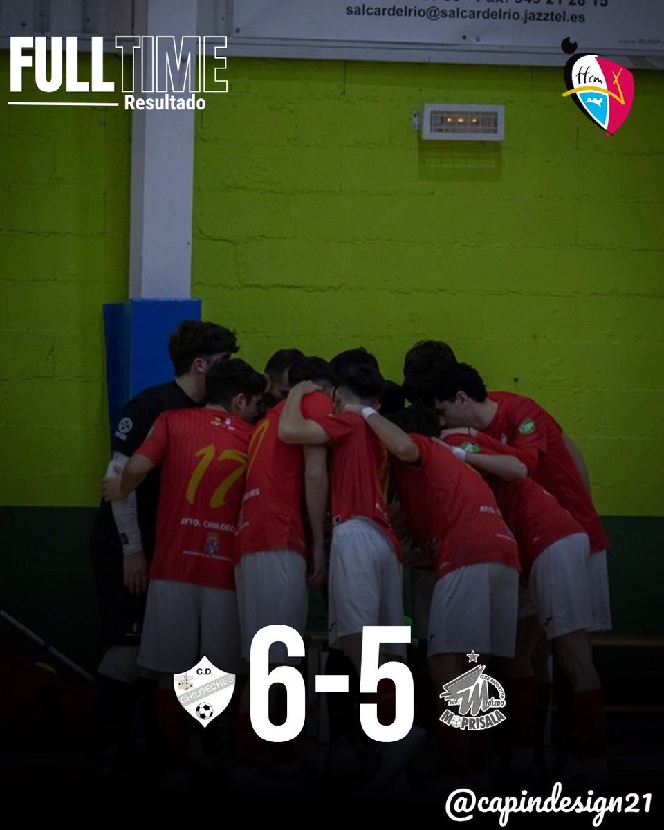 FINALLLL

El <a href="/CDChiloeches/">CD Chiloeches</a> consigue su primera victoria en preferente tras imponerse por 6-5 al <a href="/Moprisala/">MOPRISALA TOLEDO</a> “B” gracias al tanto de Miguel Angel en los últimos segundos del partido