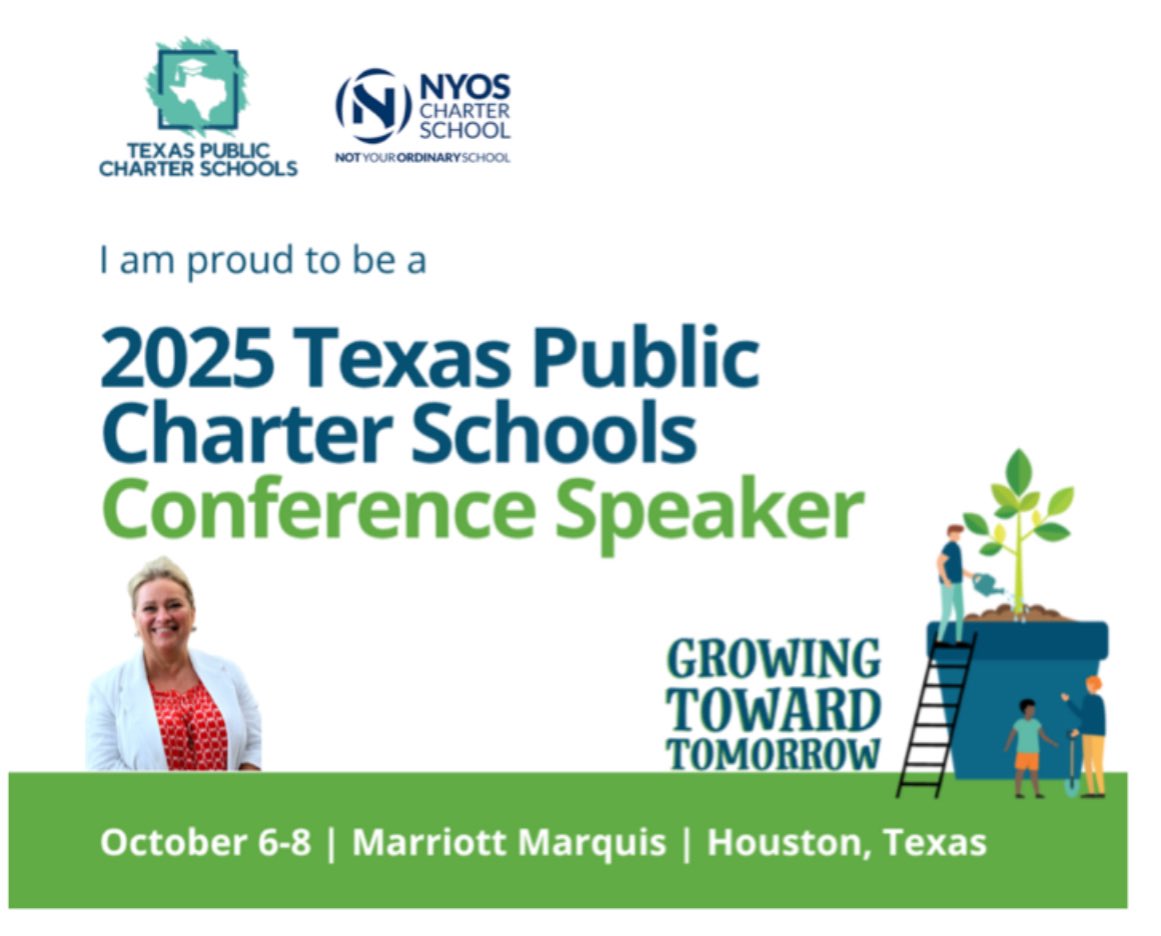 Houston, here we come! ✈️🚘
I’m thrilled to present at the #TPCSC2025 from Oct 6–8.
Don’t miss our panel session on Meeting Parents’ Expectations, where we’ll explore how to support the future of Texas public charter schools!
#TXCharterConference <a href="/DrLisaStanley2/">Dr. Lisa Stanley</a>