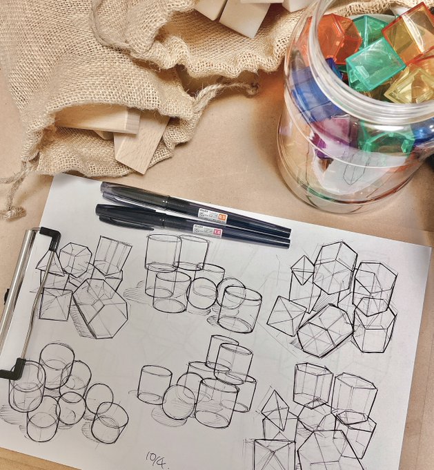 立体のワンドロスケッチを数日前に始めたんですけど、メチャクチャ楽しいしウォーミングにもなってすごくよいです◻️ 