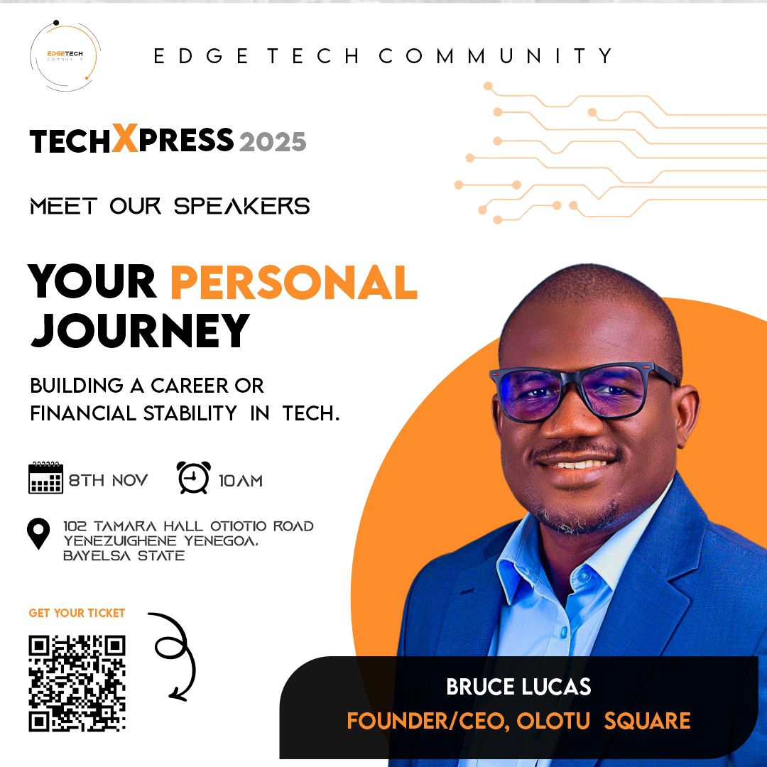 _weareedgetech's tweet image. @brucealgorithm
He is the Founder and CEO of Olotu Square. He is a passionate tech enthusiast and mentor to aspiring startup founders and tech enthusiasts, thriving in the dynamic startup ecosystem where technology and real-world challenges intersect.