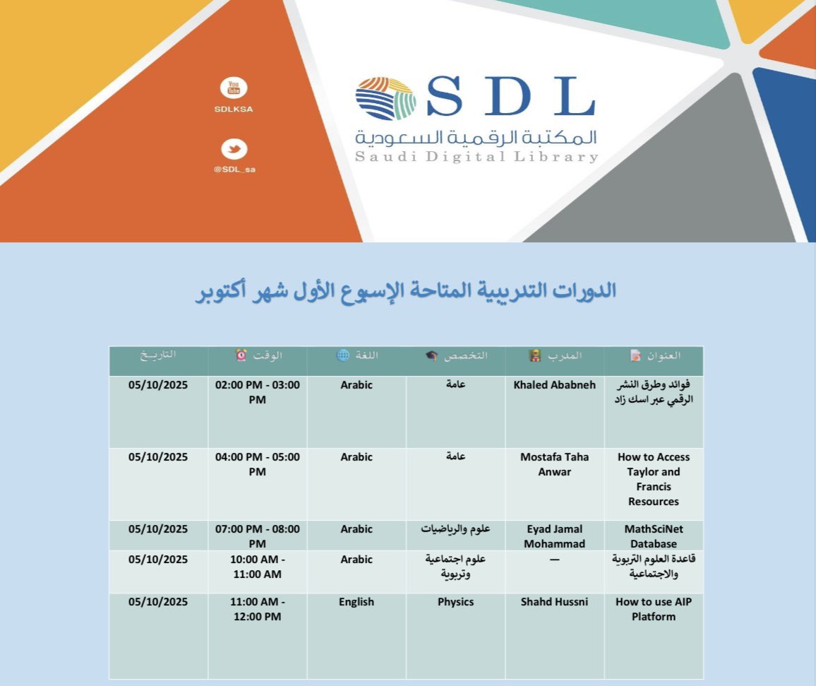 المكتبة الرقمية السعودية SDL tweet media
