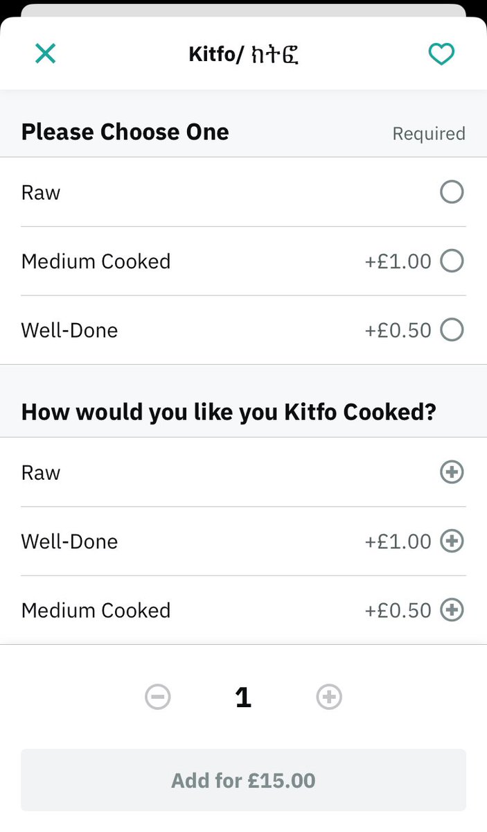 Seen Ethiopian food on deliveroo and these niggas deadass serve raw meat and charge extra if you want it cooked 😭😭😭