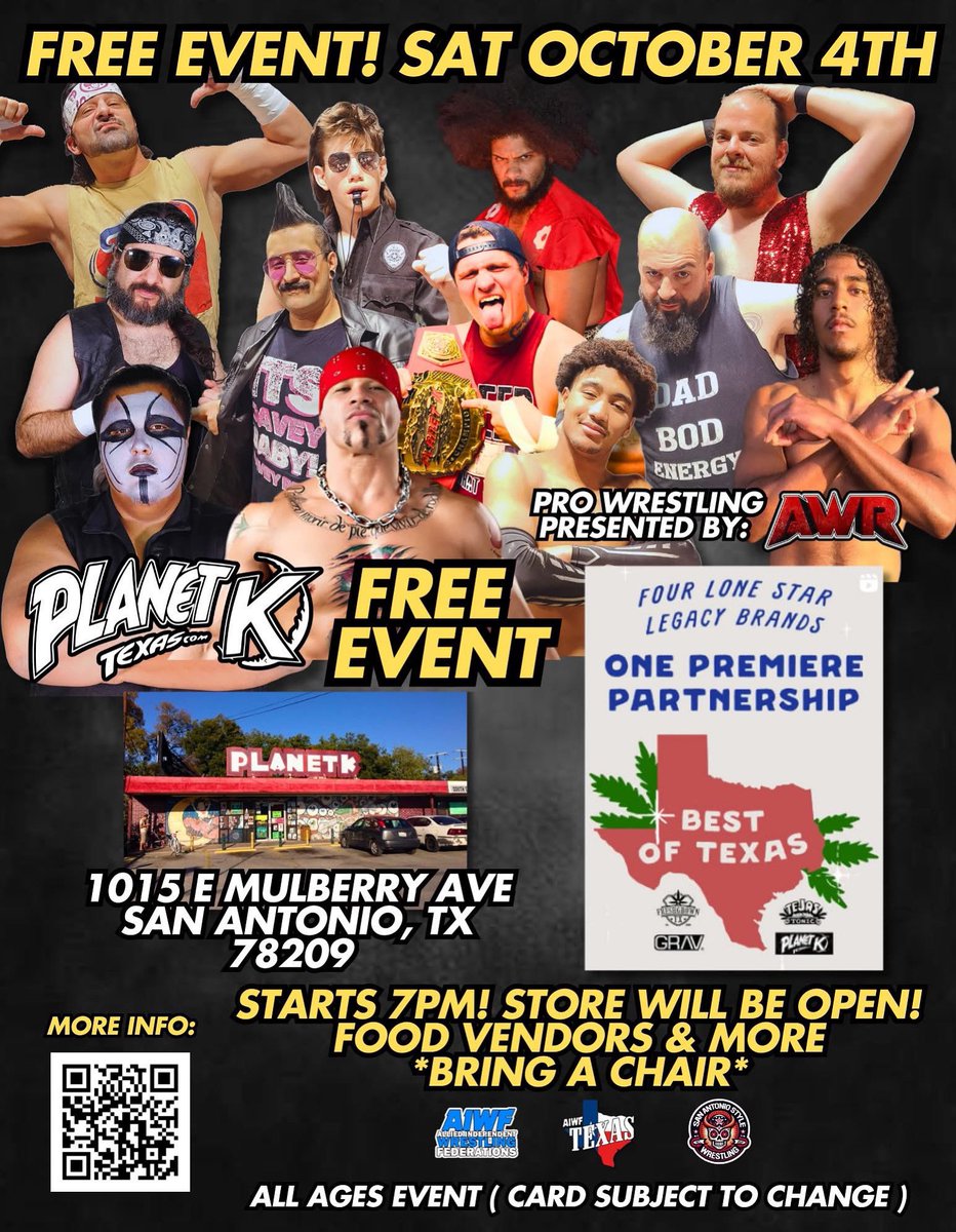 Tonight 7pm 
At Planet K central in San Antonio.
FREE EVENT 
Bring your own chair!