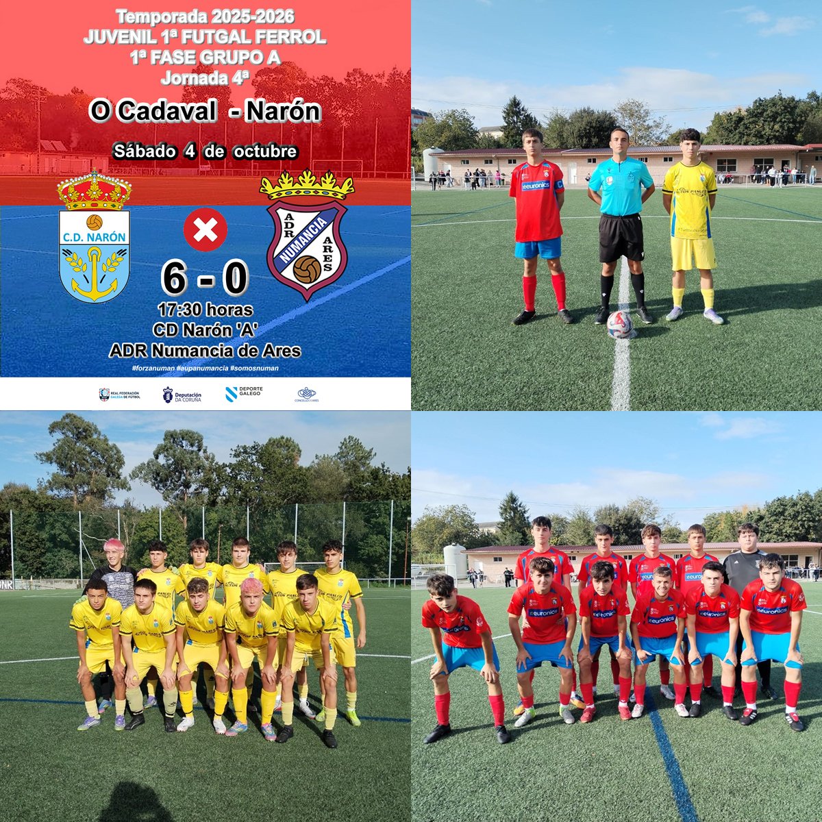 #Juveniles. CD Narón, 6 - ADR Numancia de Ares, 0